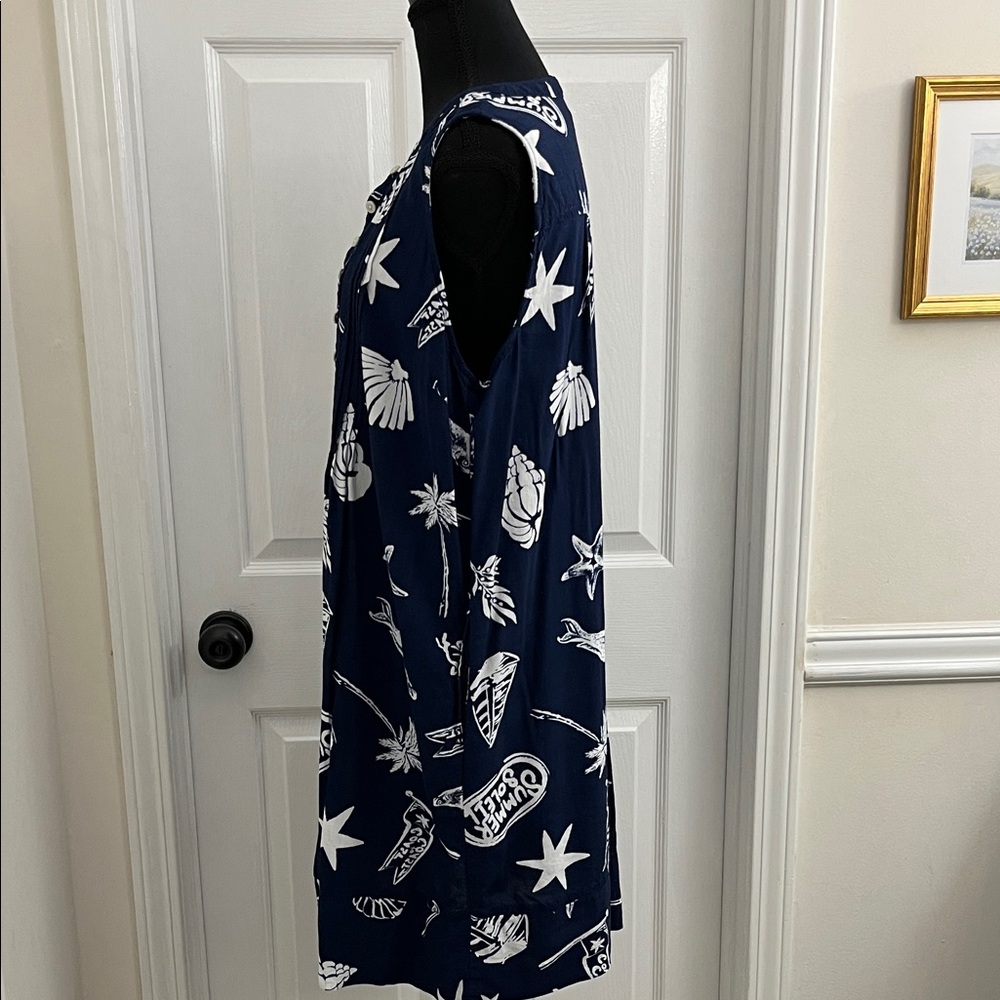 Sonoma Blue and White Tropical Midi Dress - Picture 5 of 7